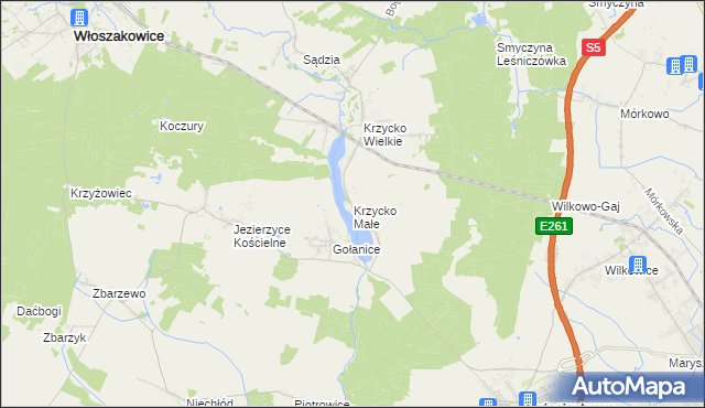 mapa Krzycko Małe, Krzycko Małe na mapie Targeo