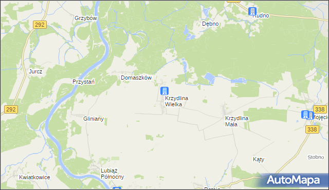 mapa Krzydlina Wielka, Krzydlina Wielka na mapie Targeo