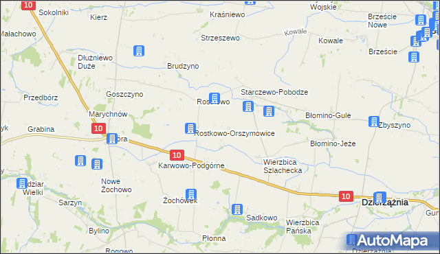 mapa Krzywanice-Trojany, Krzywanice-Trojany na mapie Targeo