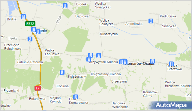 mapa Krzywystok, Krzywystok na mapie Targeo