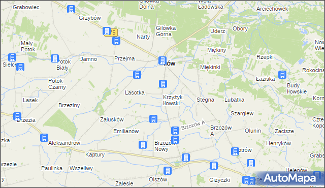 mapa Krzyżyk Iłowski, Krzyżyk Iłowski na mapie Targeo