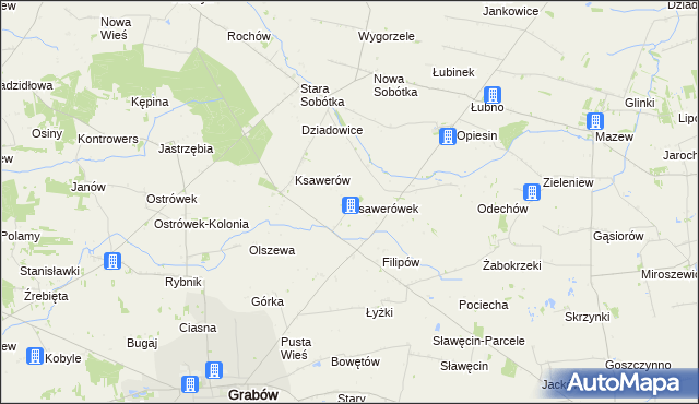 mapa Ksawerówek, Ksawerówek na mapie Targeo