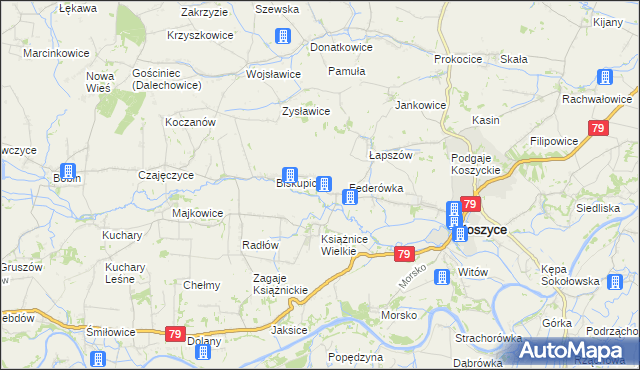 mapa Książnice Małe, Książnice Małe na mapie Targeo