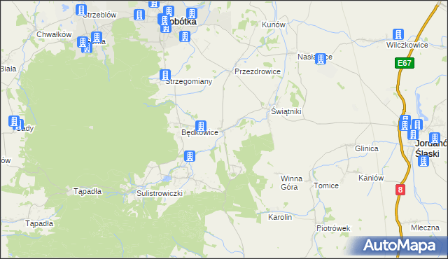 mapa Księginice Małe, Księginice Małe na mapie Targeo