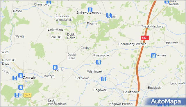 mapa Księżopole, Księżopole na mapie Targeo