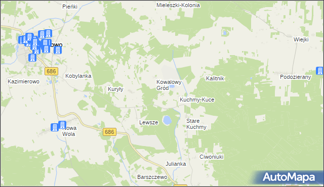 mapa Kuchmy-Pietruki, Kuchmy-Pietruki na mapie Targeo