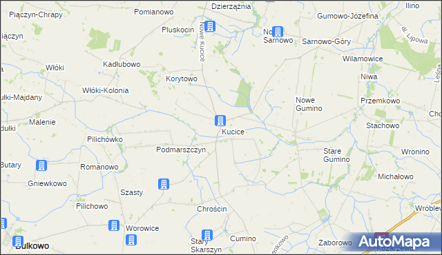 mapa Kucice, Kucice na mapie Targeo