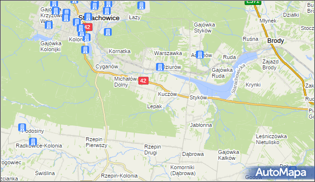 mapa Kuczów, Kuczów na mapie Targeo