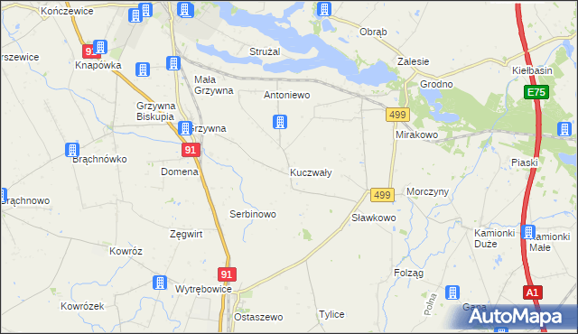 mapa Kuczwały, Kuczwały na mapie Targeo