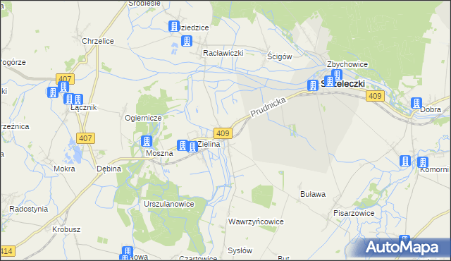 mapa Kujawy gmina Strzeleczki, Kujawy gmina Strzeleczki na mapie Targeo