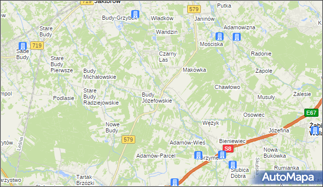 mapa Kuklówka Radziejowicka, Kuklówka Radziejowicka na mapie Targeo