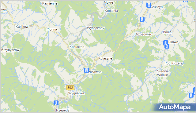 mapa Kulaszne, Kulaszne na mapie Targeo