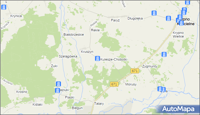 mapa Kulesze-Chobotki, Kulesze-Chobotki na mapie Targeo