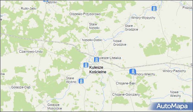 mapa Kulesze-Litewka, Kulesze-Litewka na mapie Targeo