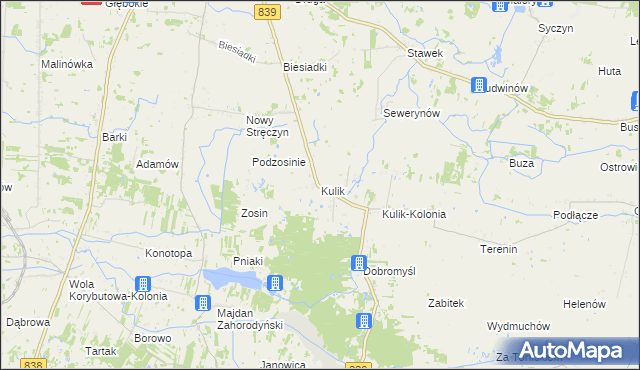 mapa Kulik gmina Siedliszcze, Kulik gmina Siedliszcze na mapie Targeo