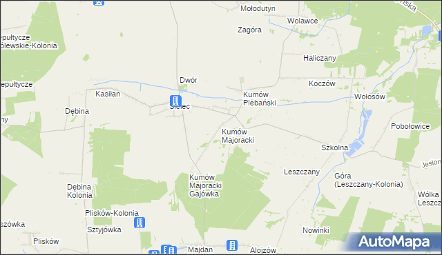 mapa Kumów Majoracki, Kumów Majoracki na mapie Targeo