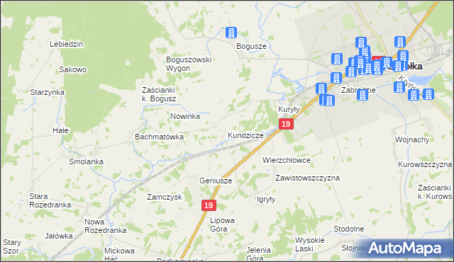 mapa Kundzicze gmina Sokółka, Kundzicze gmina Sokółka na mapie Targeo