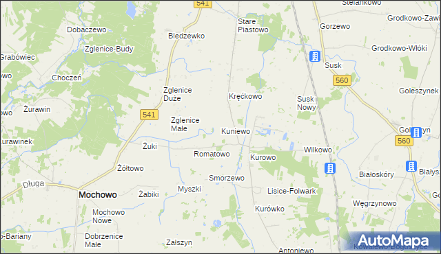 mapa Kuniewo, Kuniewo na mapie Targeo