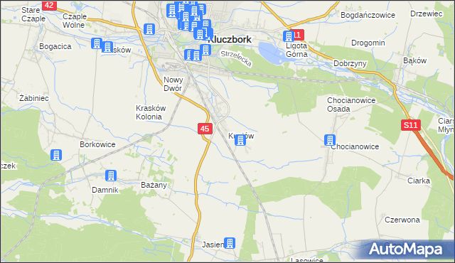 mapa Kuniów, Kuniów na mapie Targeo