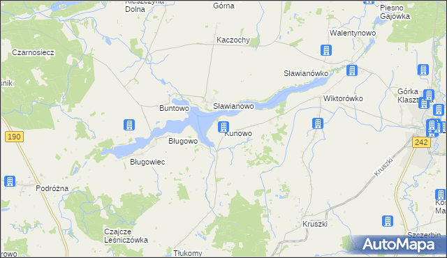 mapa Kunowo gmina Łobżenica, Kunowo gmina Łobżenica na mapie Targeo