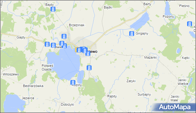 mapa Kupin gmina Zalewo, Kupin gmina Zalewo na mapie Targeo