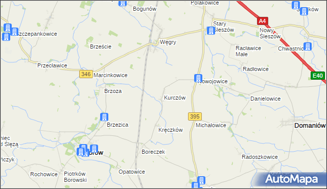 mapa Kurczów, Kurczów na mapie Targeo