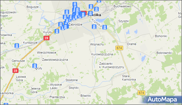 mapa Kurowszczyzna, Kurowszczyzna na mapie Targeo