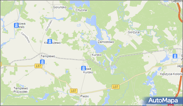 mapa Kursko, Kursko na mapie Targeo