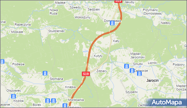 mapa Kutyły, Kutyły na mapie Targeo