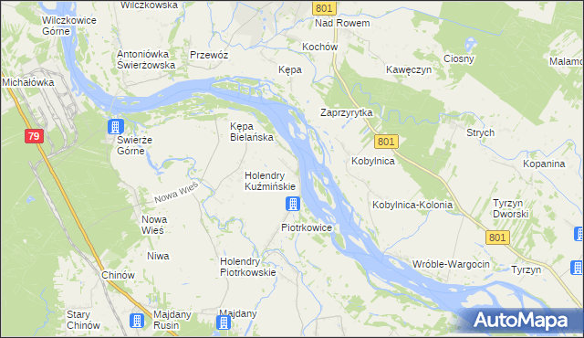 mapa Kuźmy gmina Kozienice, Kuźmy gmina Kozienice na mapie Targeo