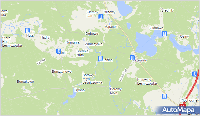 mapa Kuźnica gmina Warlubie, Kuźnica gmina Warlubie na mapie Targeo