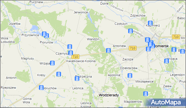 mapa Kwiatkowice-Las, Kwiatkowice-Las na mapie Targeo