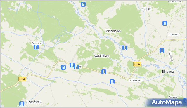 mapa Kwiatkowo gmina Chorzele, Kwiatkowo gmina Chorzele na mapie Targeo