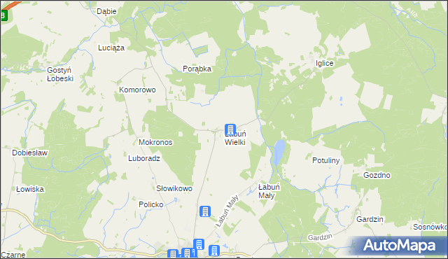 mapa Łabuń Wielki, Łabuń Wielki na mapie Targeo