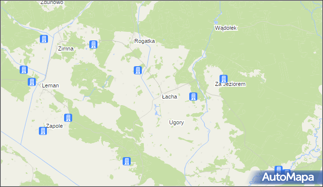 mapa Łacha gmina Turośl, Łacha gmina Turośl na mapie Targeo