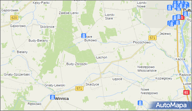 mapa Łachoń, Łachoń na mapie Targeo