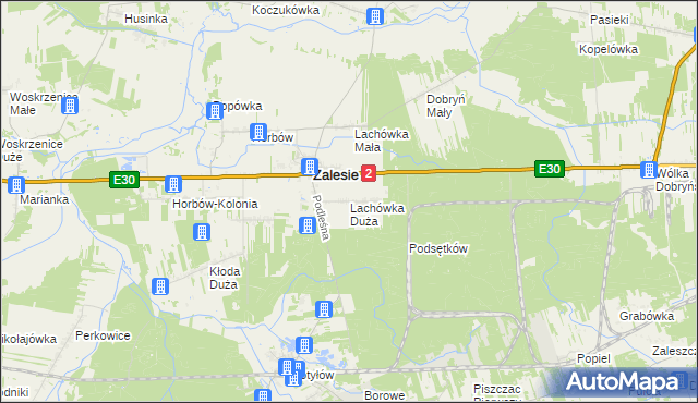 mapa Lachówka Duża, Lachówka Duża na mapie Targeo