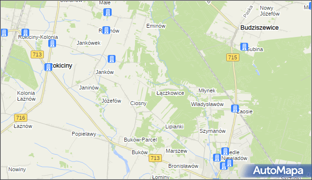 mapa Łączkowice gmina Ujazd, Łączkowice gmina Ujazd na mapie Targeo