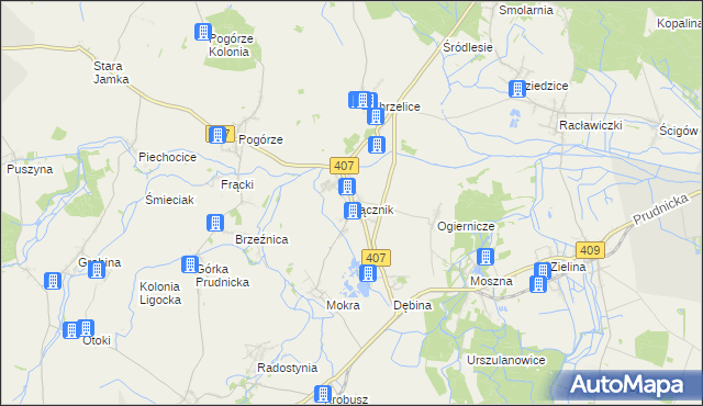 mapa Łącznik, Łącznik na mapie Targeo