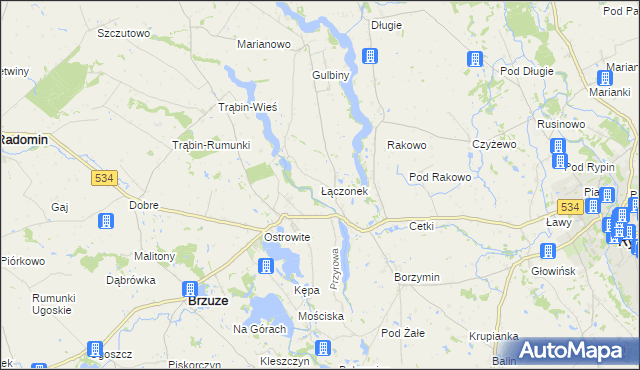 mapa Łączonek, Łączonek na mapie Targeo