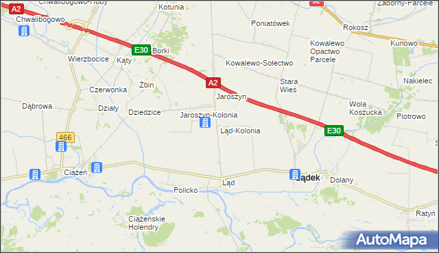 mapa Ląd-Kolonia, Ląd-Kolonia na mapie Targeo