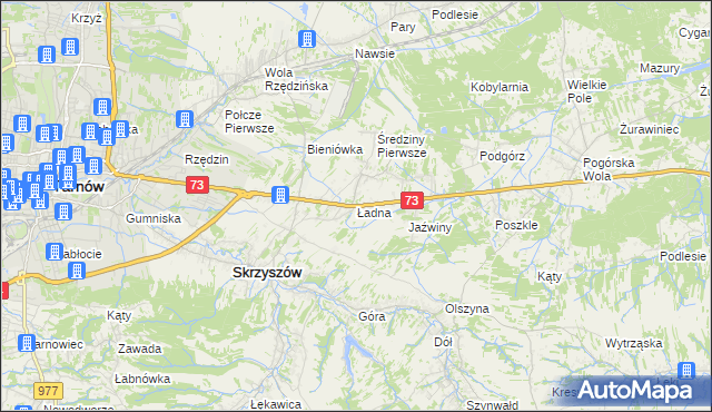 mapa Ładna, Ładna na mapie Targeo