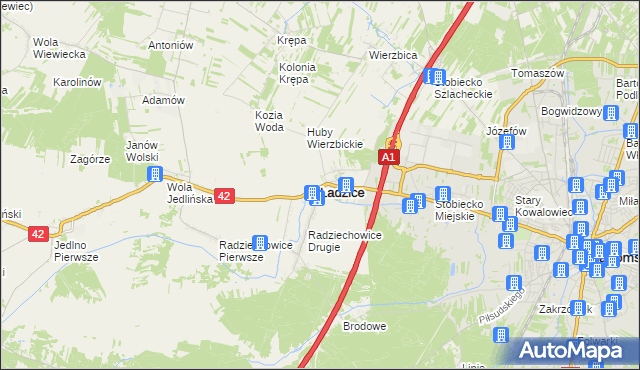 mapa Ładzice, Ładzice na mapie Targeo