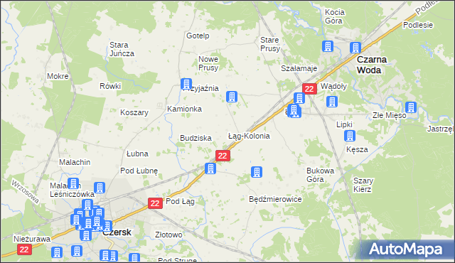 mapa Łąg-Kolonia, Łąg-Kolonia na mapie Targeo