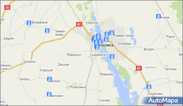 mapa Łagiewniki gmina Kruszwica, Łagiewniki gmina Kruszwica na mapie Targeo