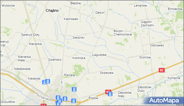 mapa Łaguszew, Łaguszew na mapie Targeo