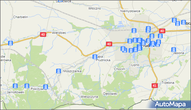 mapa Łąka Prudnicka, Łąka Prudnicka na mapie Targeo