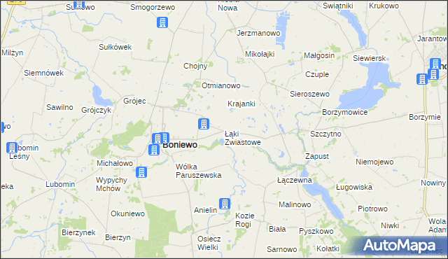 mapa Łąki Zwiastowe, Łąki Zwiastowe na mapie Targeo