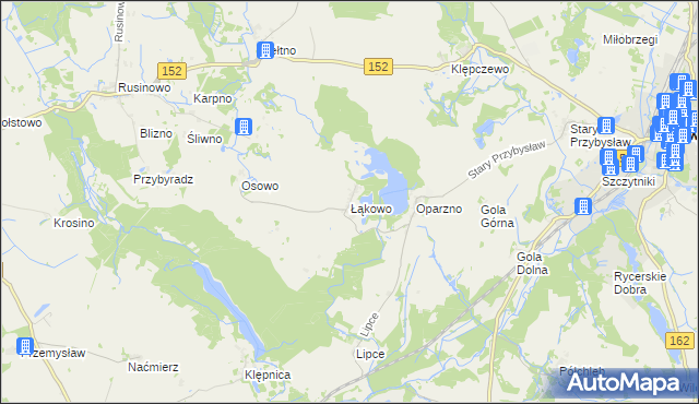 mapa Łąkowo, Łąkowo na mapie Targeo