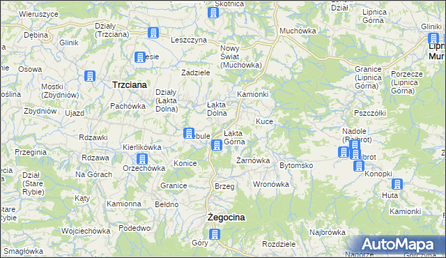 mapa Łąkta Górna, Łąkta Górna na mapie Targeo